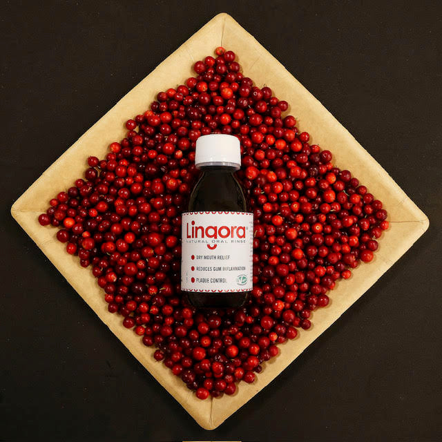 Lingora® Natural Oral Rinse Mouthwash, dry-mouth relief, plaque control, fruity flavour, vegan, 120 ml
