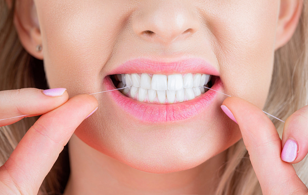 flossing teeth