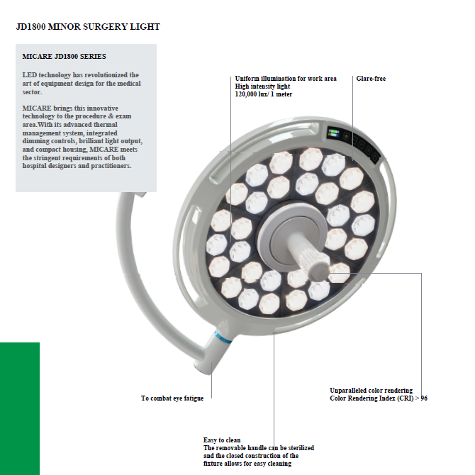 JD1800 SERIES MINOR SURGERY LIGHTING
