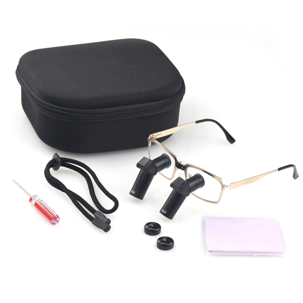 650X TTL Dental Loupes Through the Lens Angled Dental Surgical Loupes Magnifier for Dentists