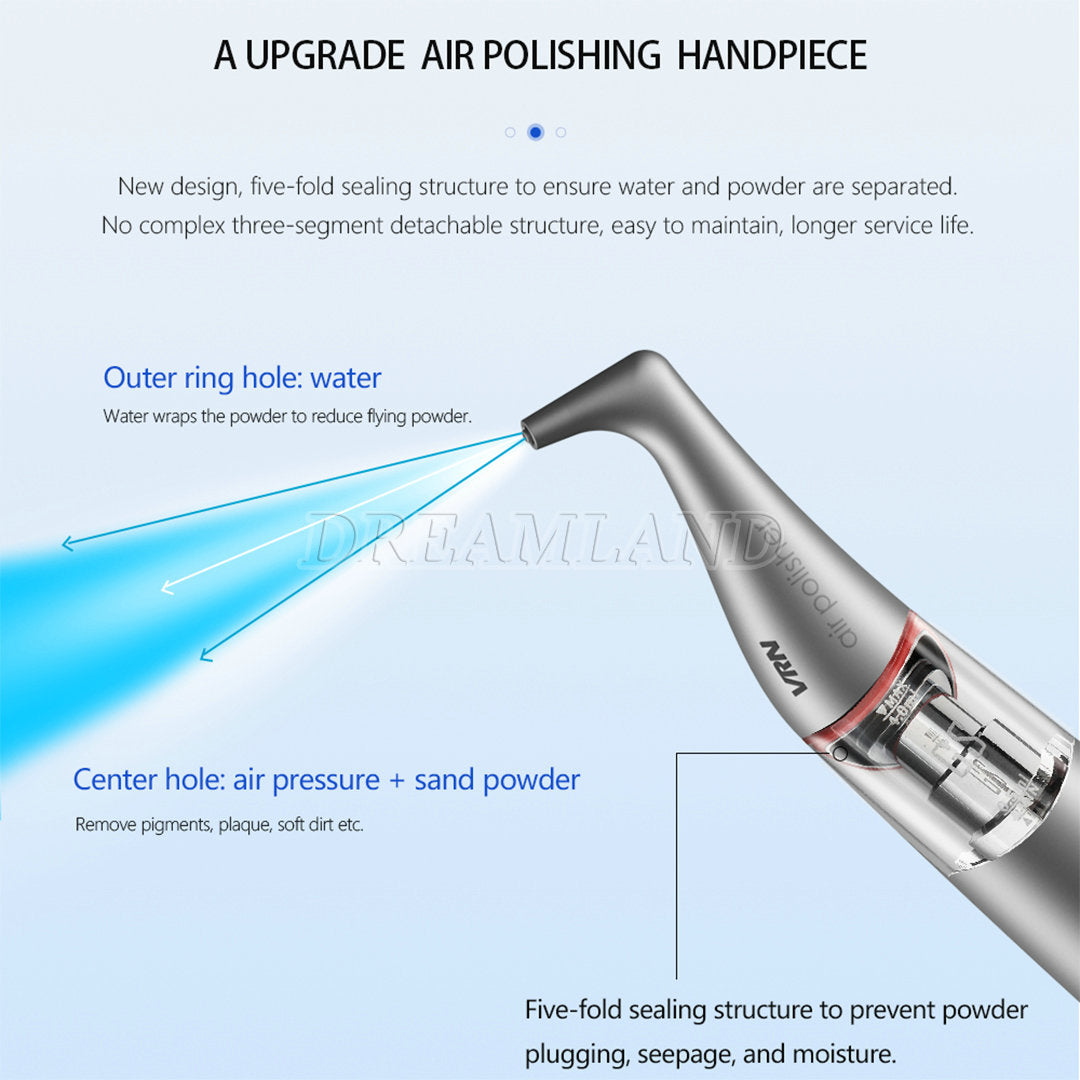 6in1 Dental Ultrasonic Scaler + Air Polisher Sandblasting&LED Scaler Handpiece+Bottle