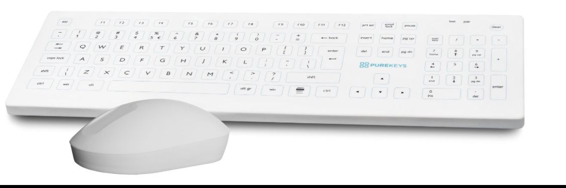 PUREKEYS KEYBOARD & MOUSE - WIRELESS - WHITE