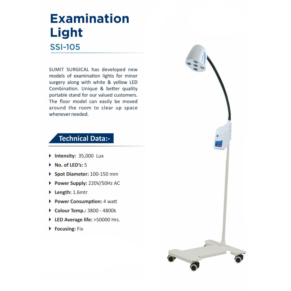 Examination Light SSI-105 – Portable LED Surgical Light by Sumit Surgical