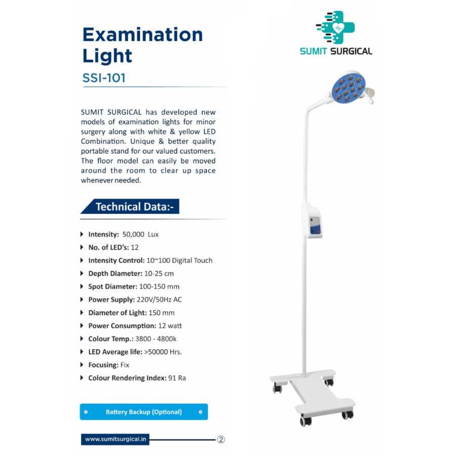 Examination Light SSI-101 – 12 LED Digital Touch Surgical Light by Sumit Surgical