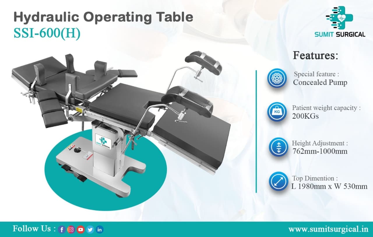 Premium Hydraulic Operating Table SSI-600(H) – Designed for Precision & Comfort
