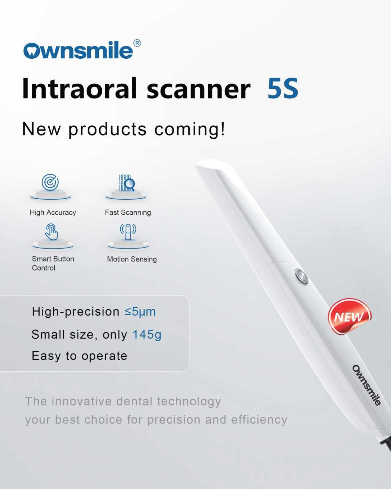 Ownsmile OS-5S Intraoral Scanner – High-Precision ≤5μm, Fast Full-Arch Scanning