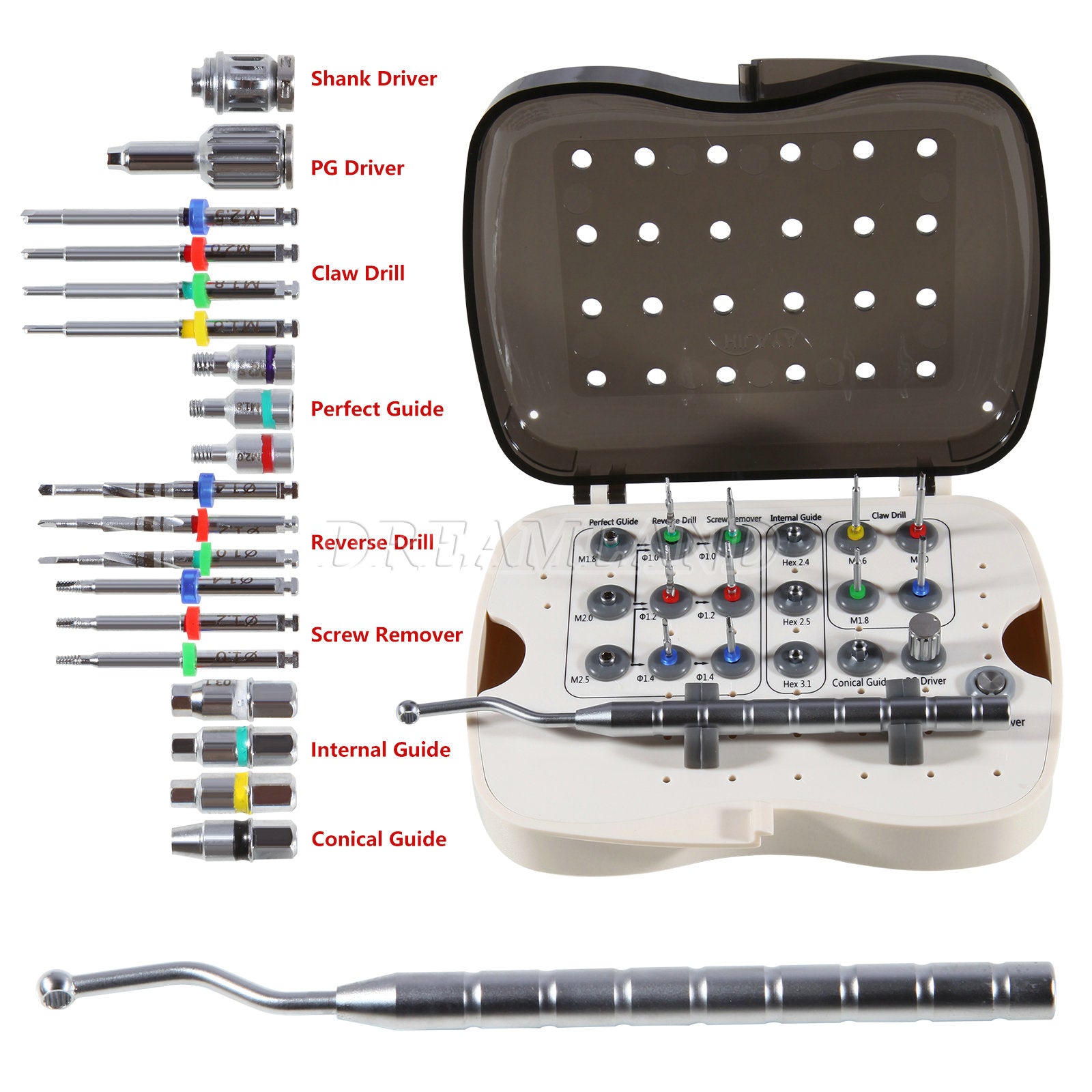 Dental Implant Screw Removal Kit Remove Drill Fractured Claw Revese Guide SRK