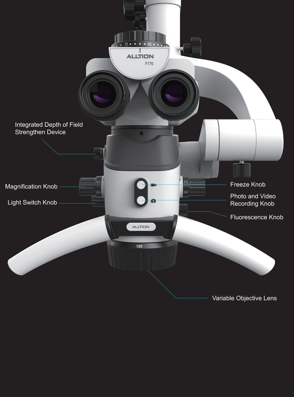 AM-5000 Dental Microscope with Built-in 4K Camera & Fluorescence Illumination