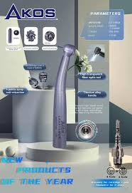 AKOS High-Speed LED Dental Handpiece – Push Button, Ceramic Bearing, Triple Water Spray