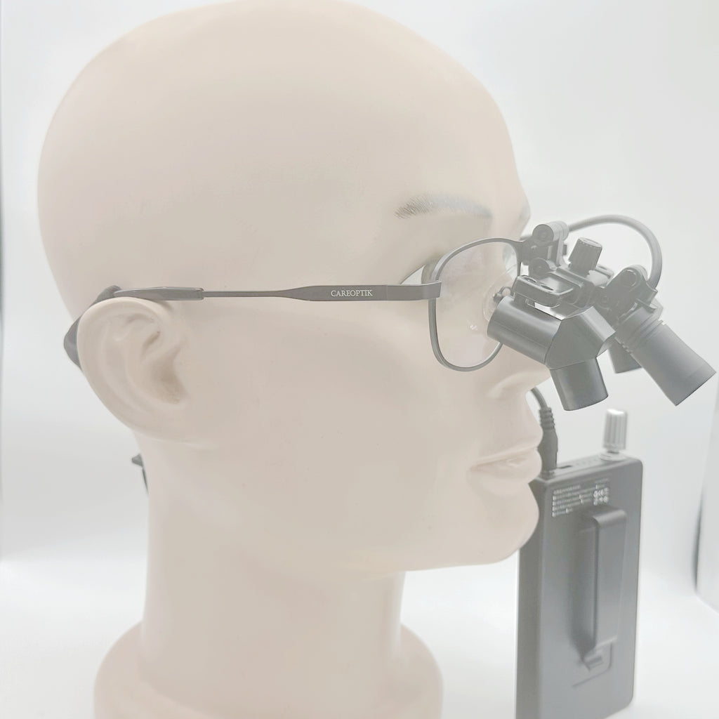 Flip Up  ERGO Prisamtic Loupes 3.5X 4.5X 5.5X 6.5X  with LED light CHL-JCM08P-CP