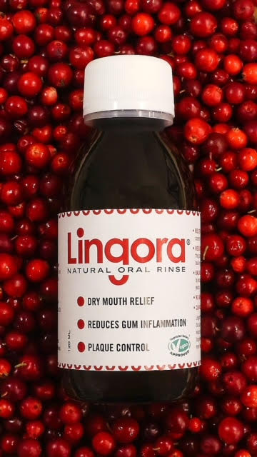 Lingora® Natural Oral Rinse, dry-mouth relief, plaque control, fruity flavour, vegan, 120 ml.