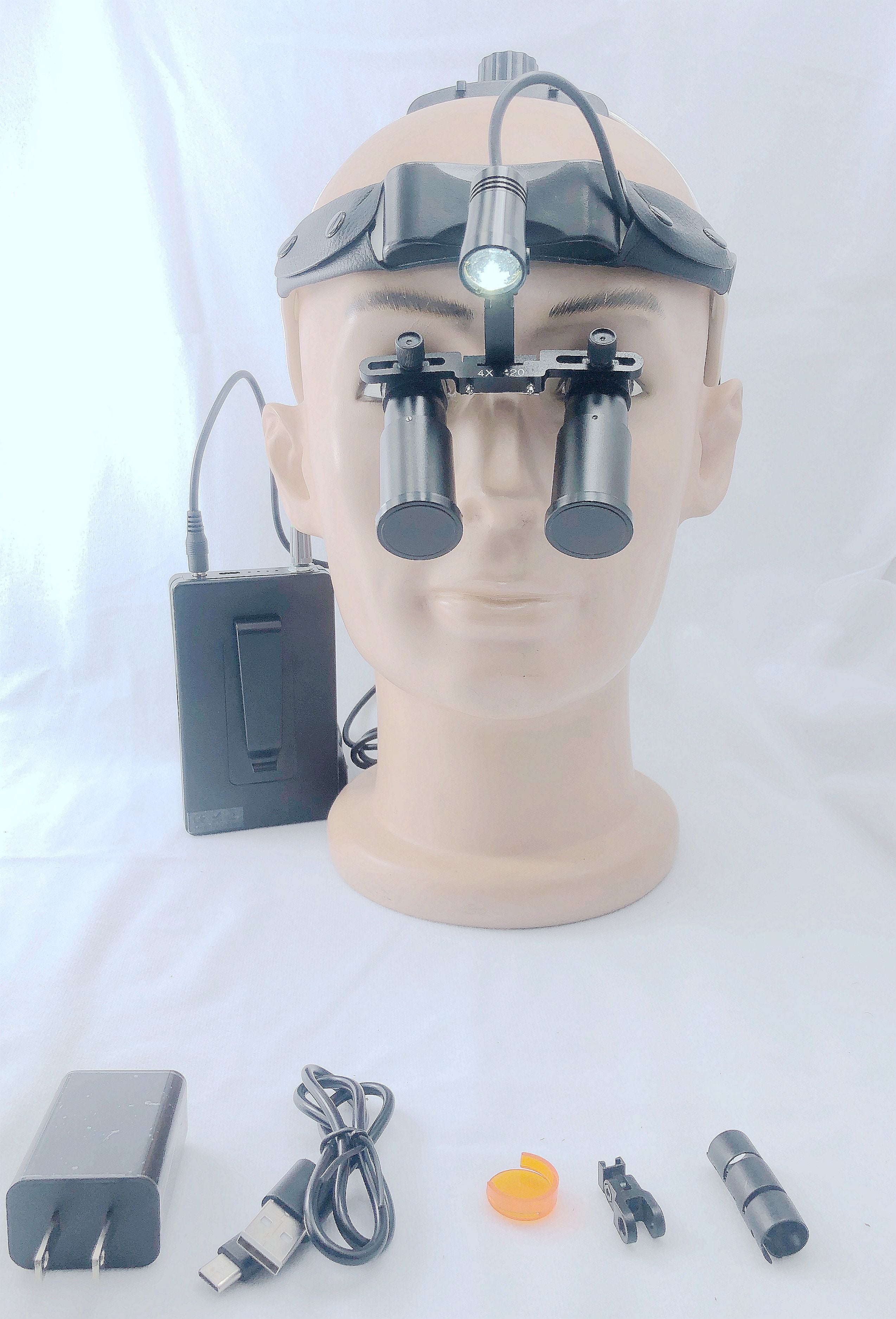 New designing Headband medical lamps CHL-M08P-CP-H with Prismatic Dental Surgical loupes 3.0X-8.0X