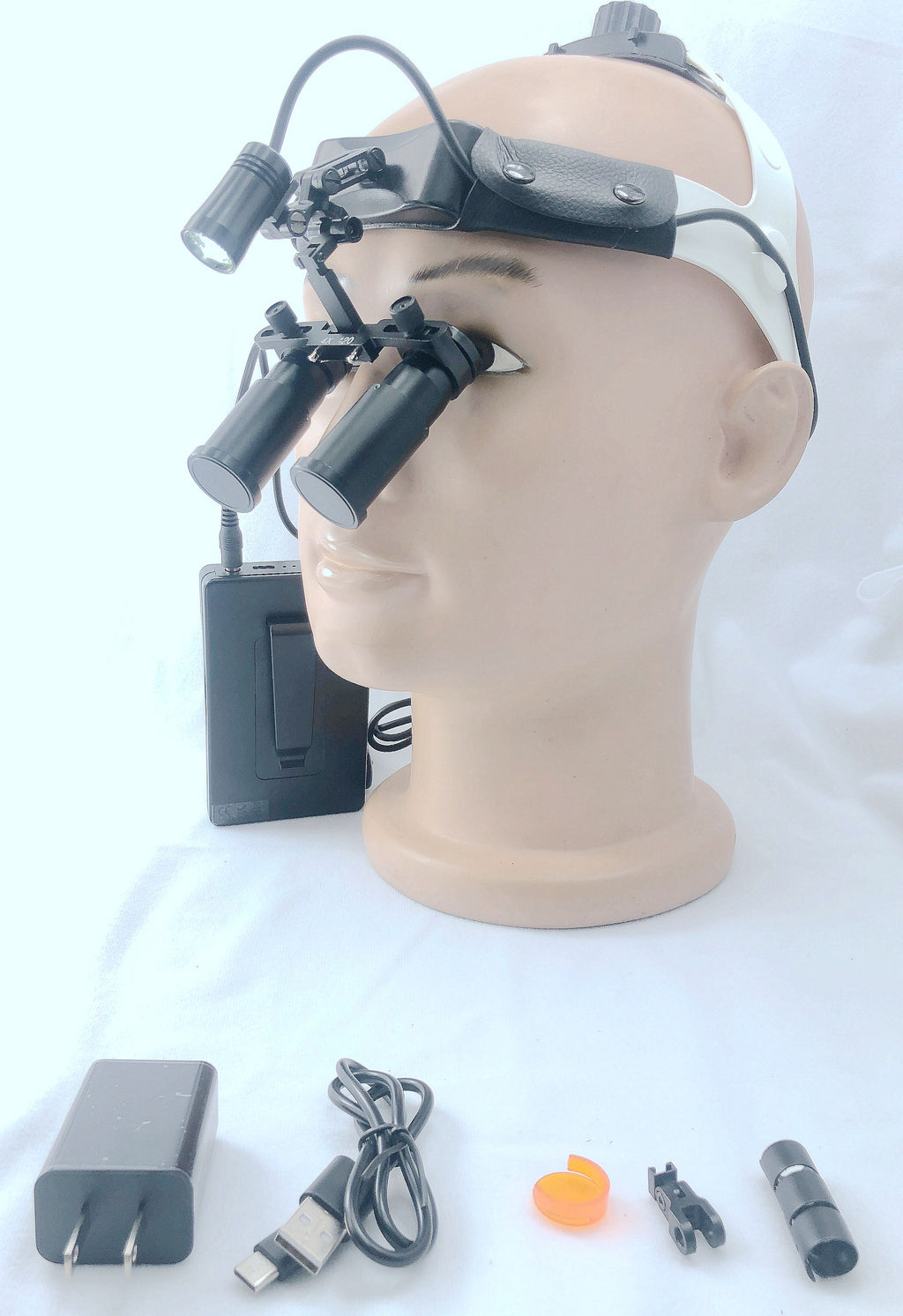 New designing Headband medical lamps CHL-M08P-CP-H with Prismatic Dental Surgical loupes 3.0X-8.0X