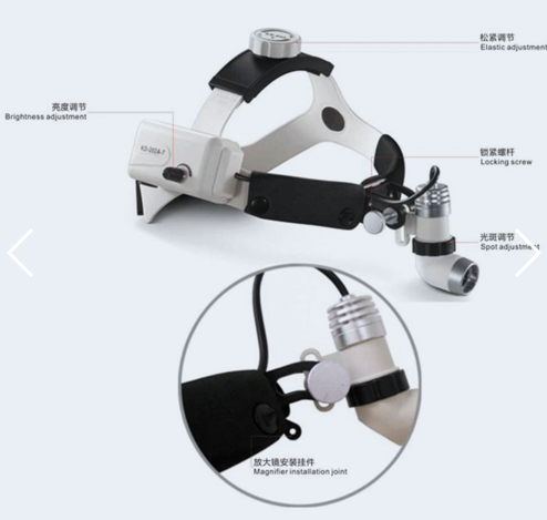 Headband LED dental surgical light CKD203AY-4 with Prismatic Loupes 3.0X 3.5X 4.0X 5.0X 6.0X 7.0X 8.0X