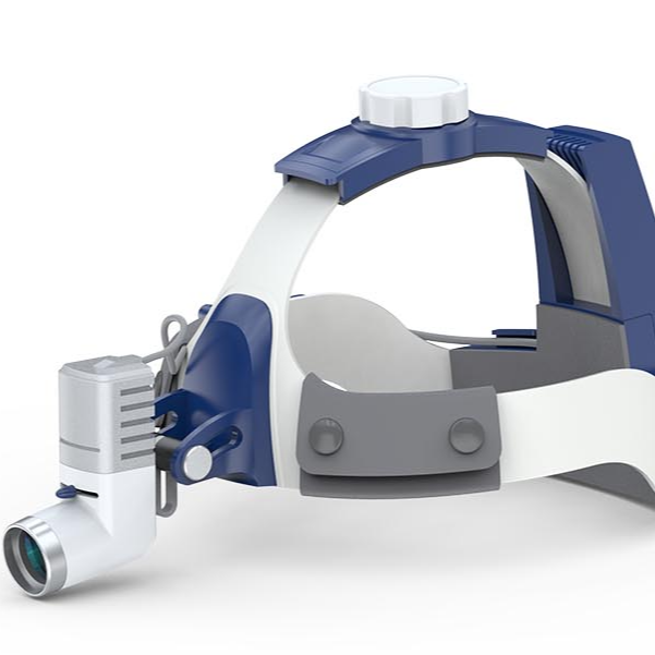 Headband Surgical LED light CKD205AY-2 with Prismatic (Kepler) Loupes 3.0X-8.0X  5W  (cordless)    2 pieces  battery