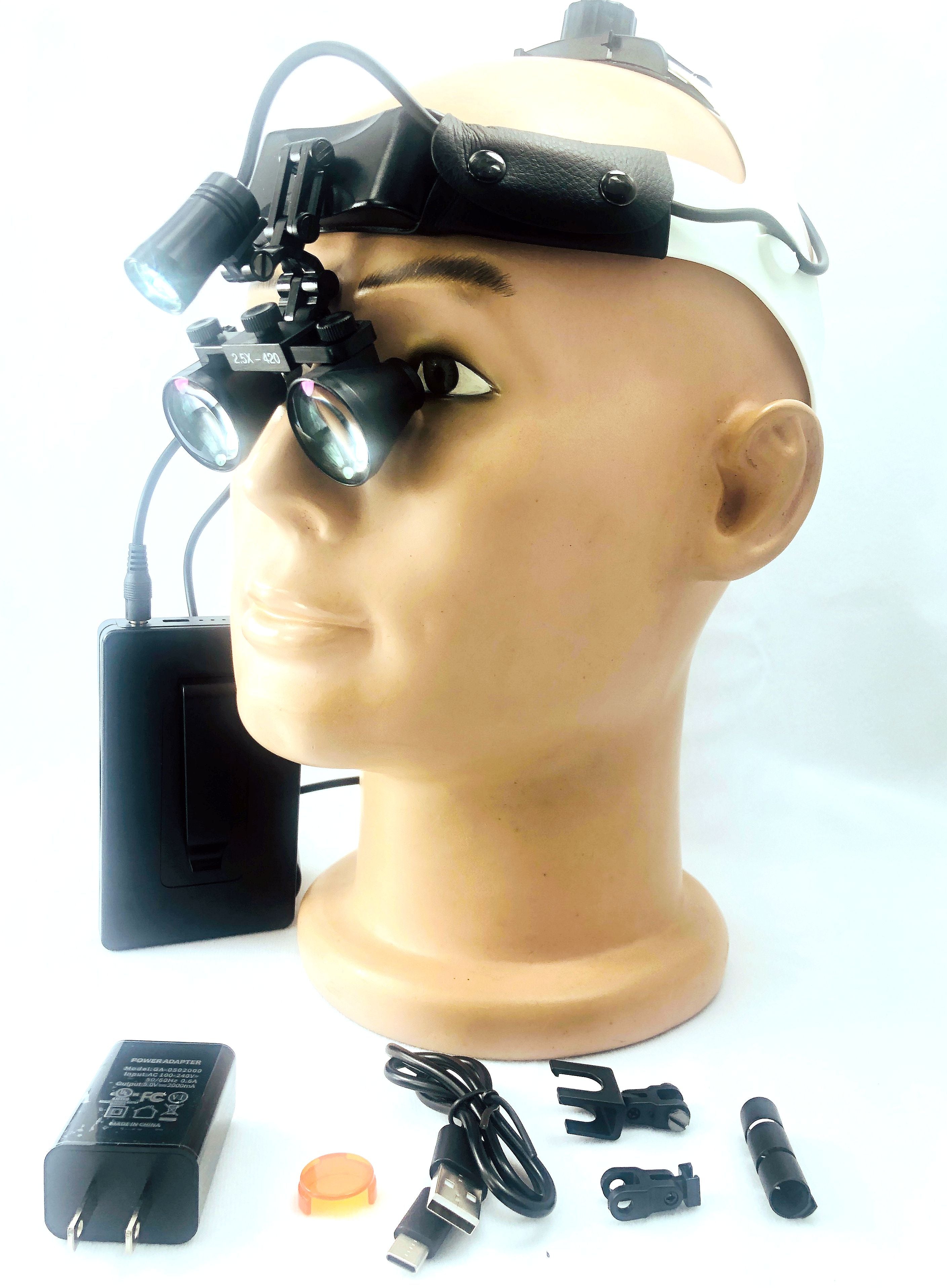 Headband medical lamps CHL-M08P-CP-H with Dental Surgical loupes 2.5x 3.0x 3.5X