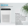 Auto Air Purifier with HEPA and Active Carbon Filter - White